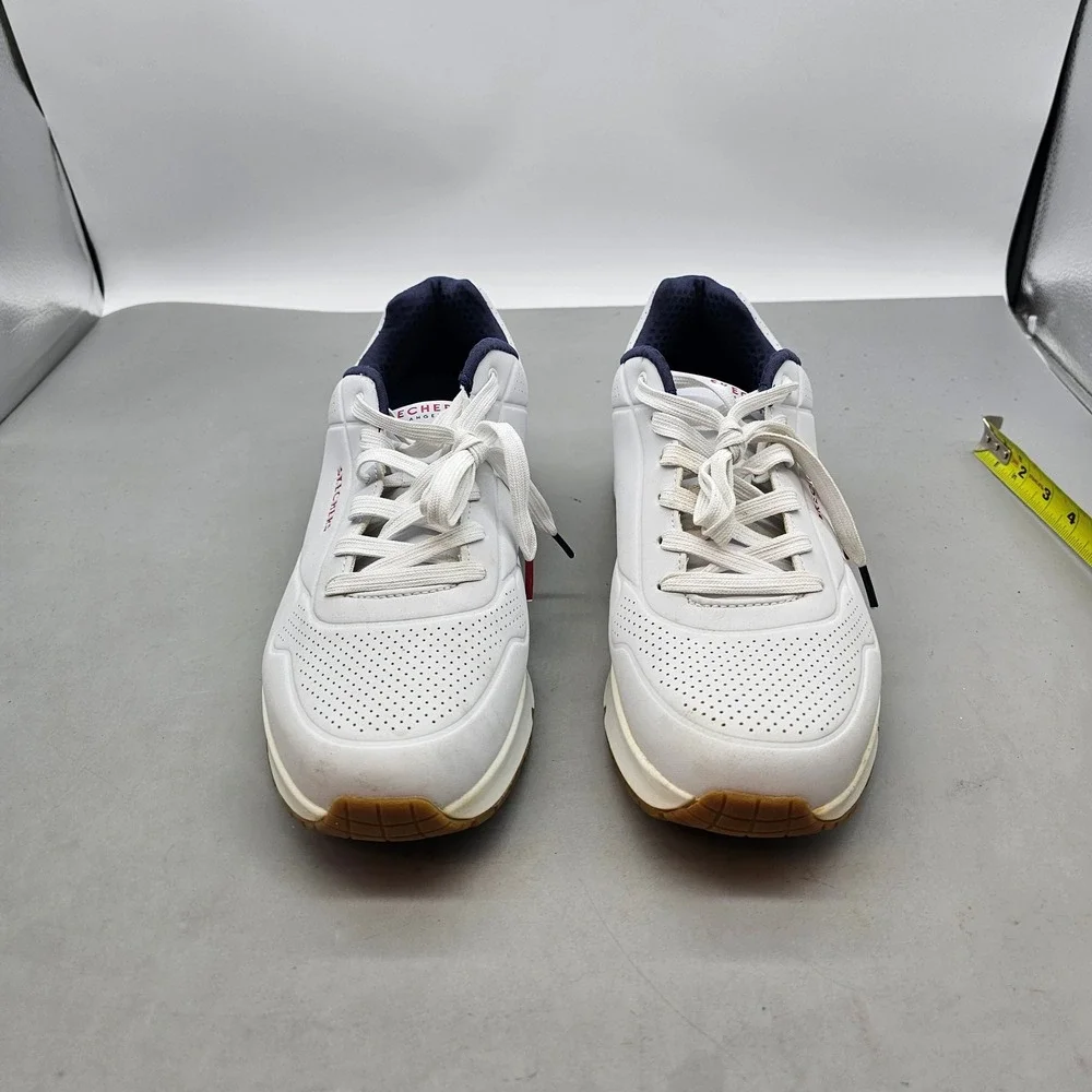 Skechers Street Uno Stand On Air Mens White Navy Red Sneakers 52458 WNVR Size 12
